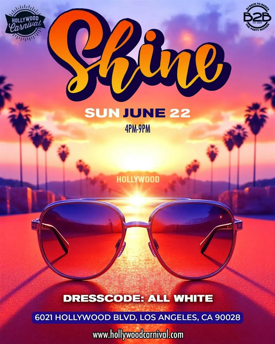 Shine Hollywood Carnival flyer or graphic.