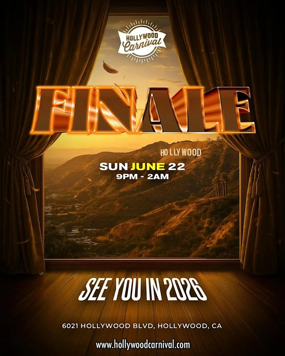 Hollywood Carnival Finale flyer or graphic.