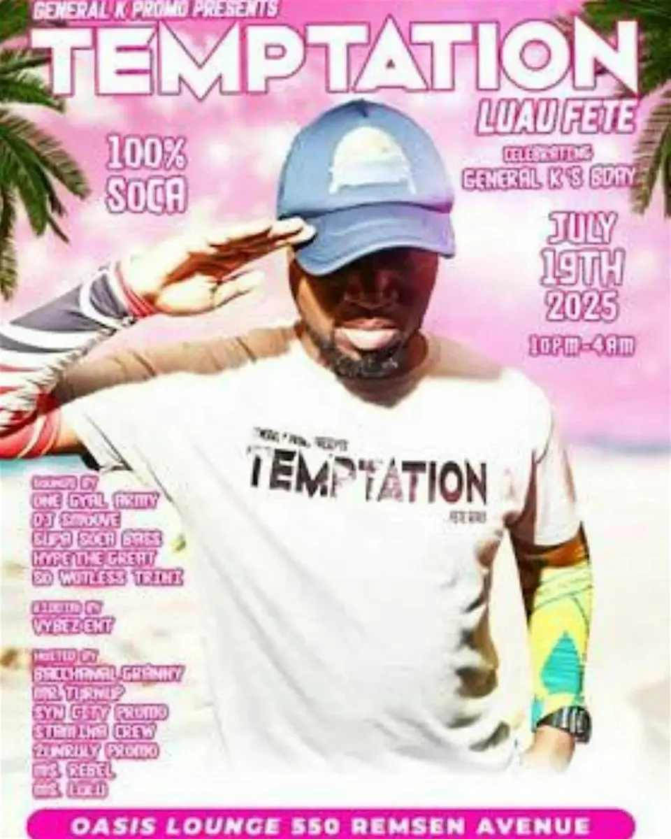 Temptation: Luau Fete flyer or graphic.