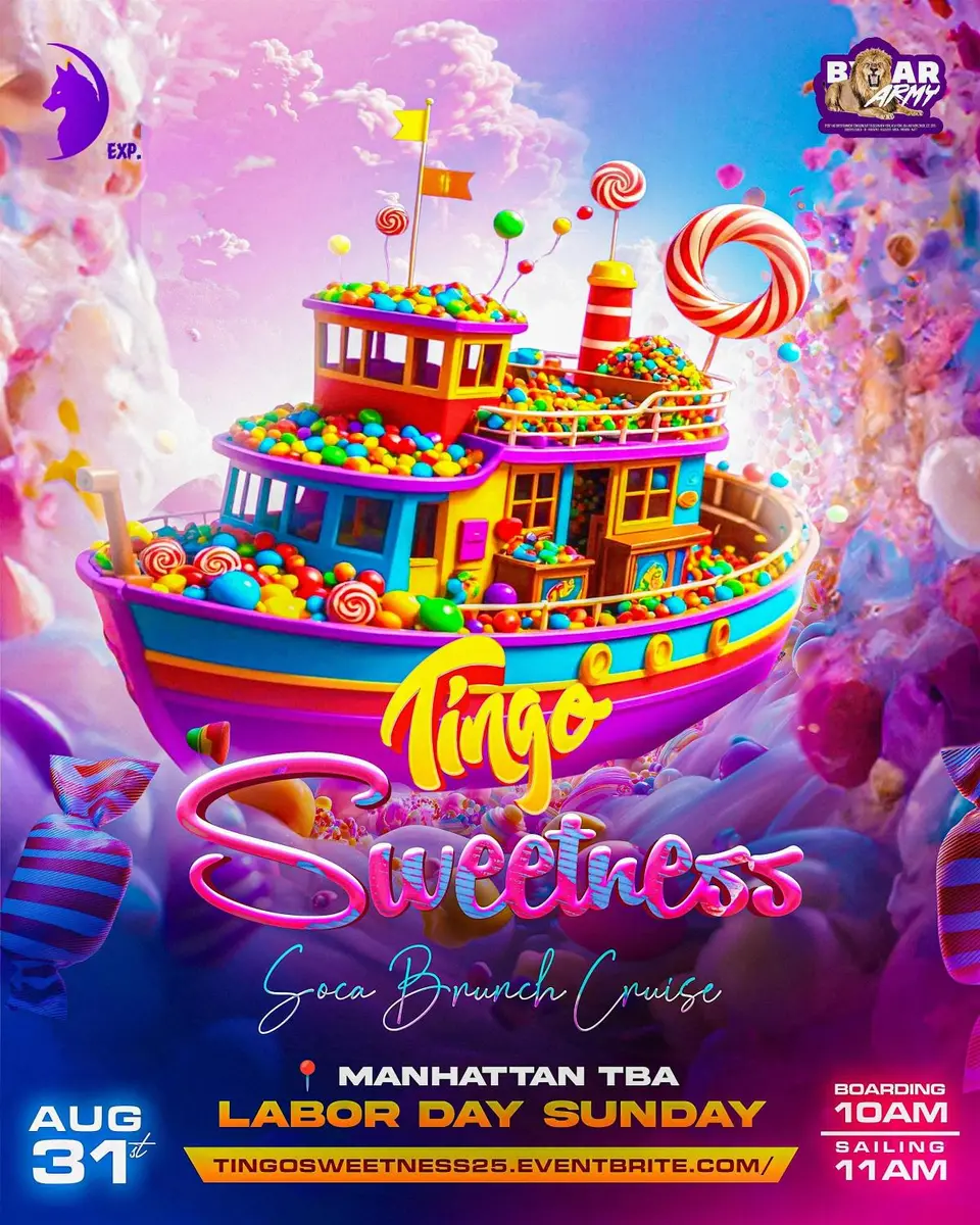 Tingo Sweetness: Soca Boatride flyer or graphic.