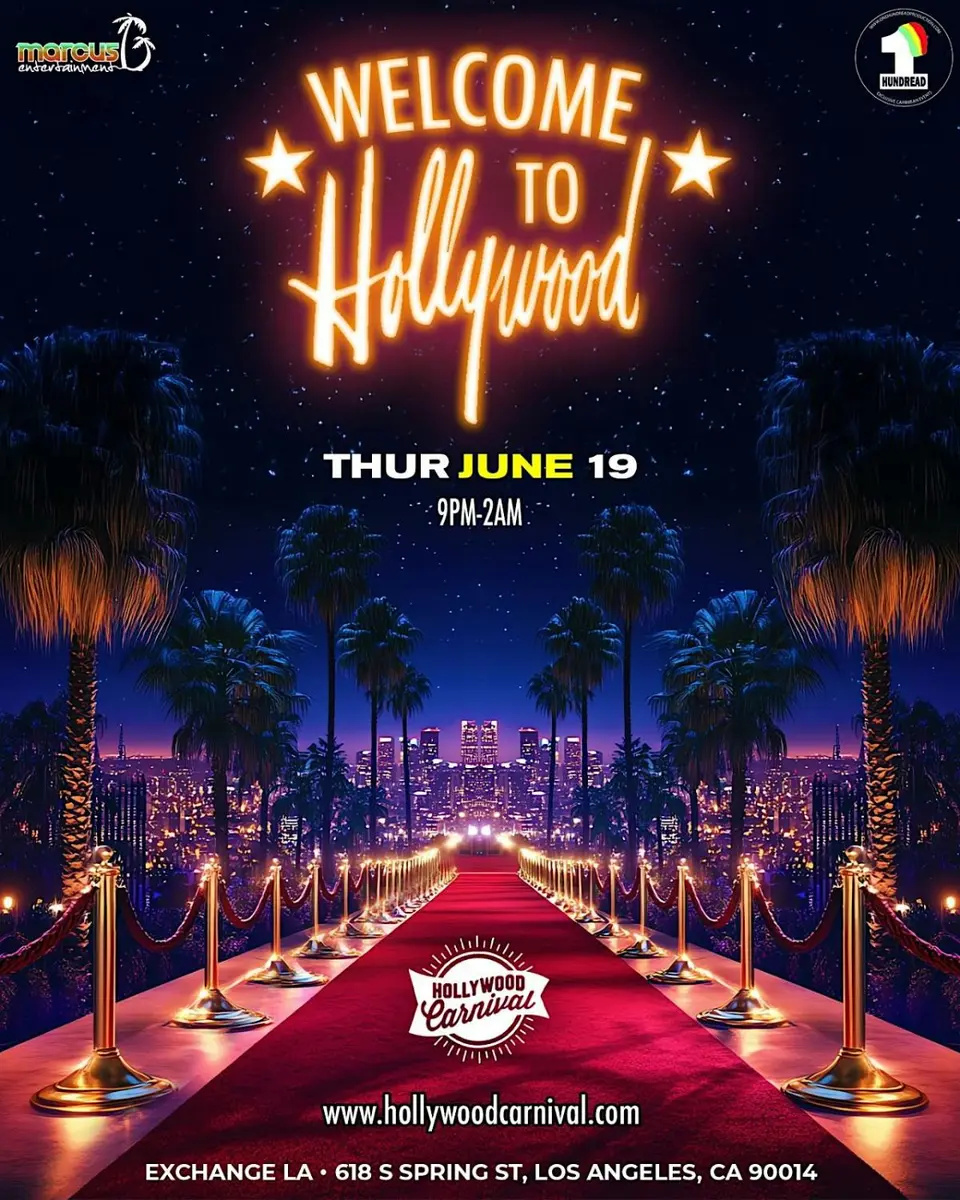 Welcome To Hollywood flyer or graphic.