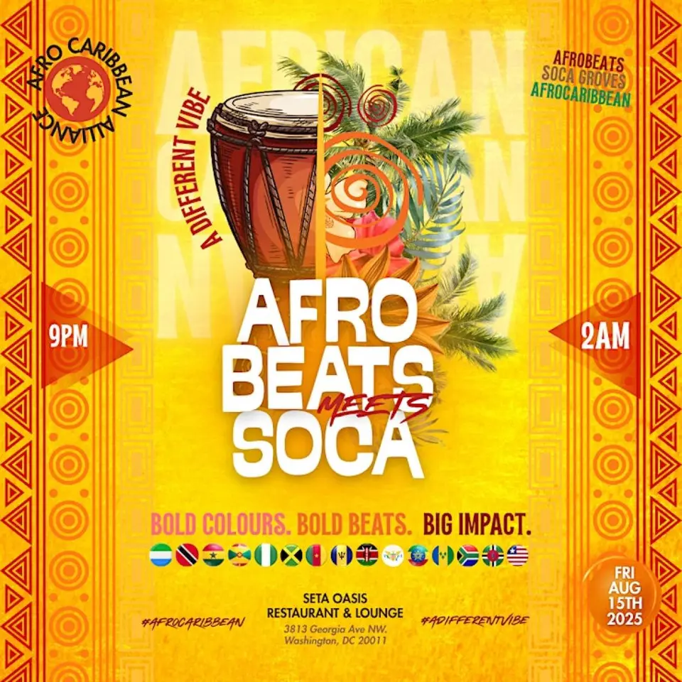 Afrobeats Meets Soca! flyer or graphic.