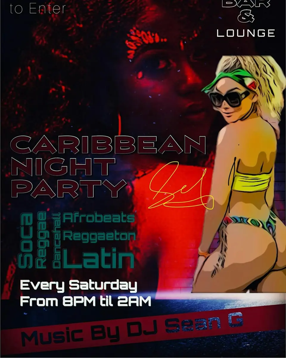 Caribbean Night Dance Party flyer or graphic.