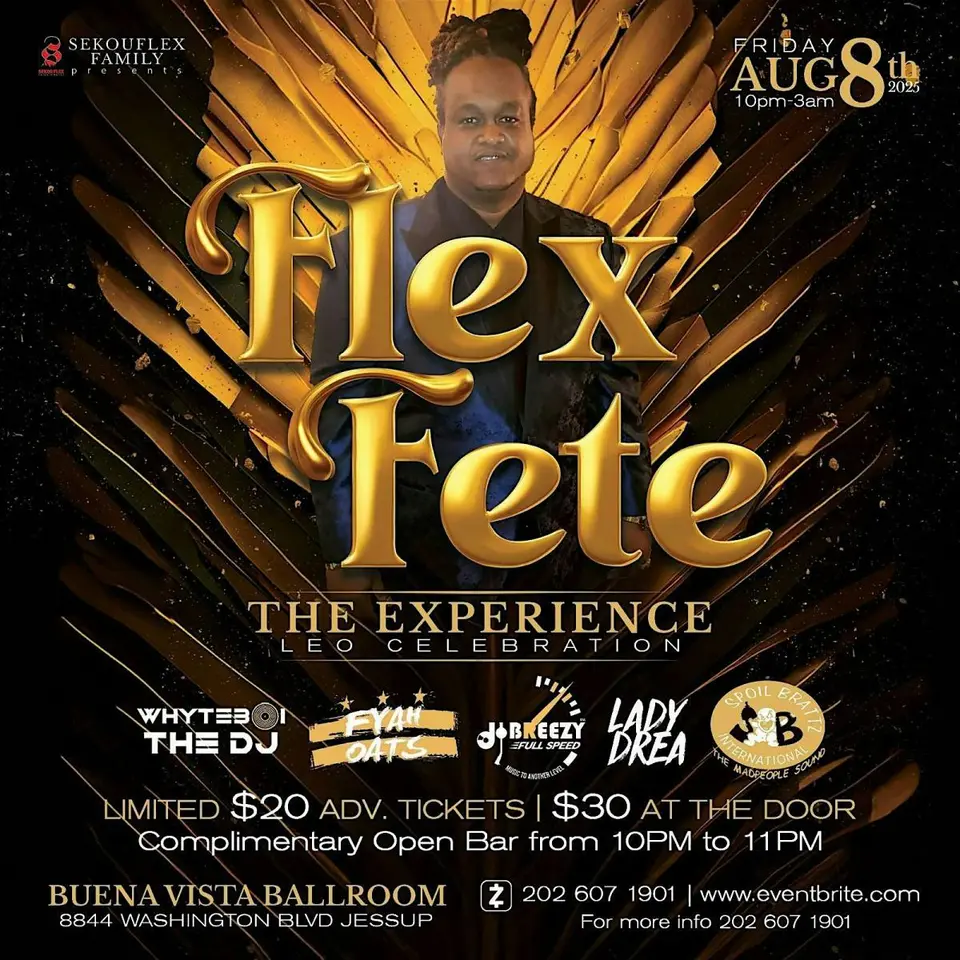 Flex Fete  flyer or graphic.