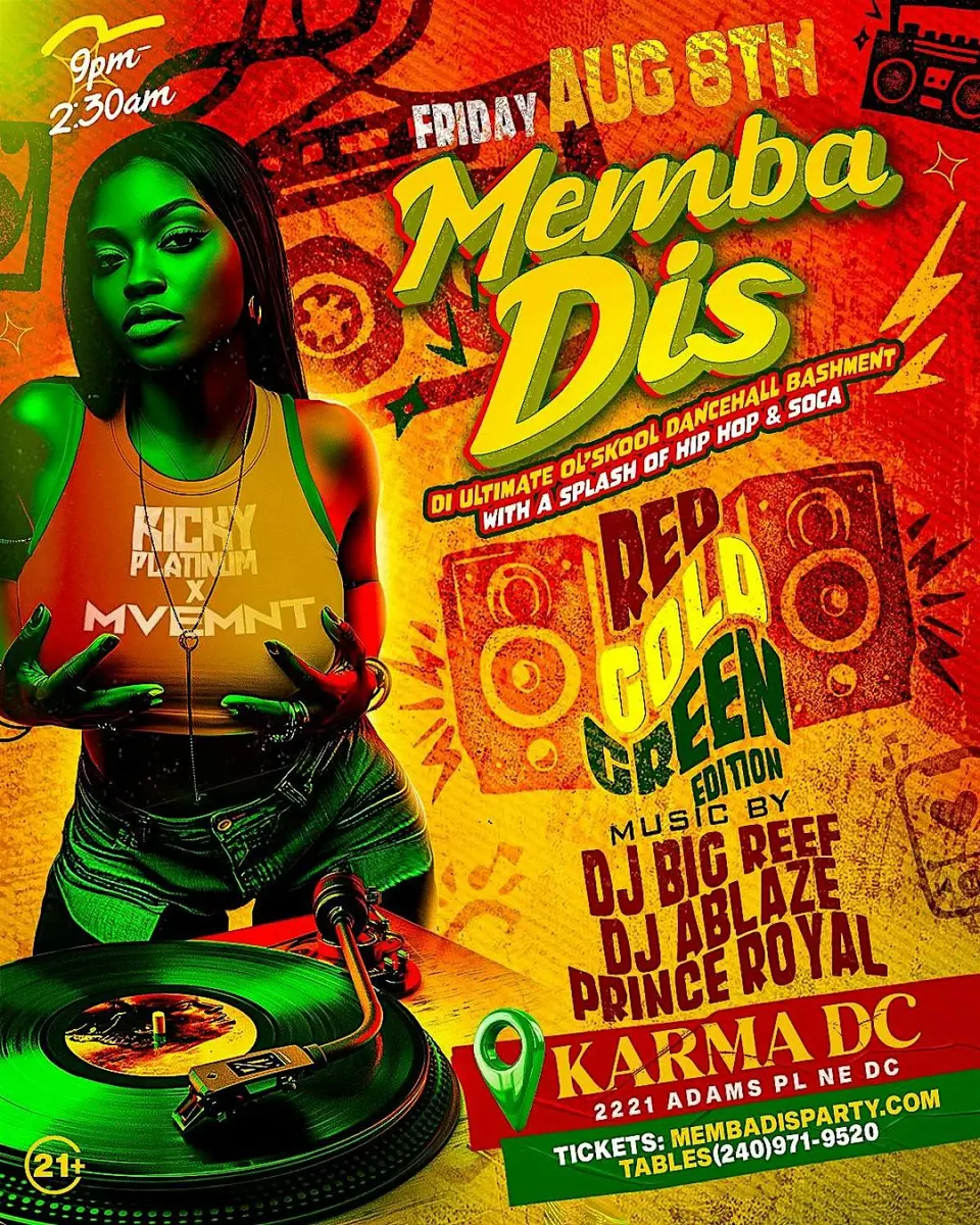 MEMBA DIS  "DI ULTIMATE OL'SKOOL DANCEHALL BASHMENT” flyer or graphic.