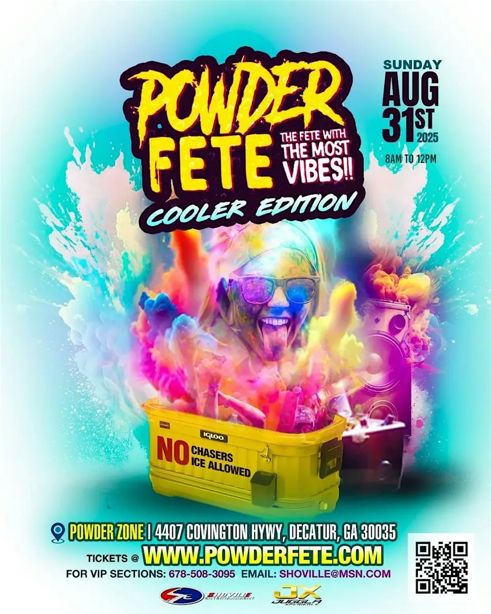 Powder Fete Atlanta flyer or graphic.