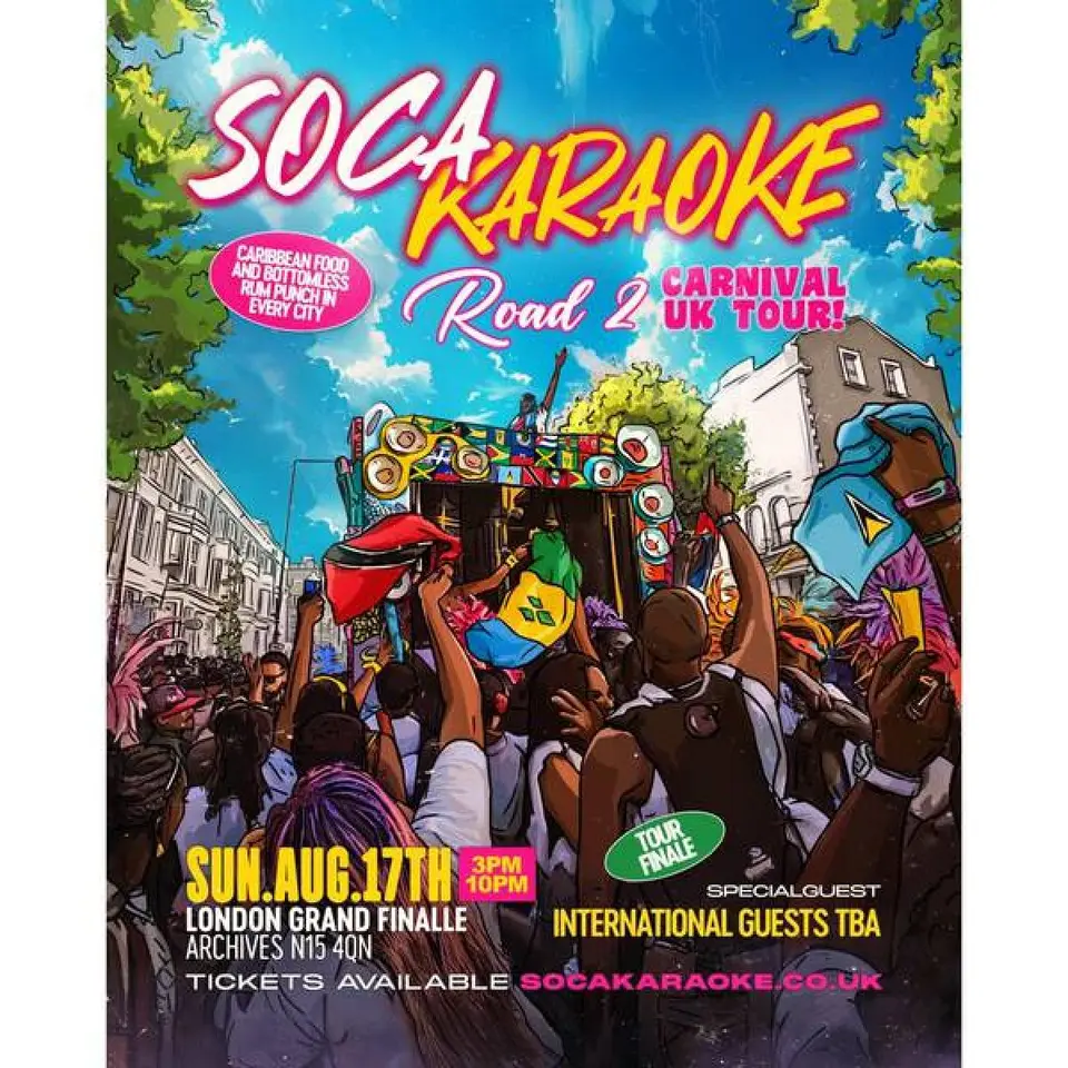 Soca Karaoke  flyer or graphic.