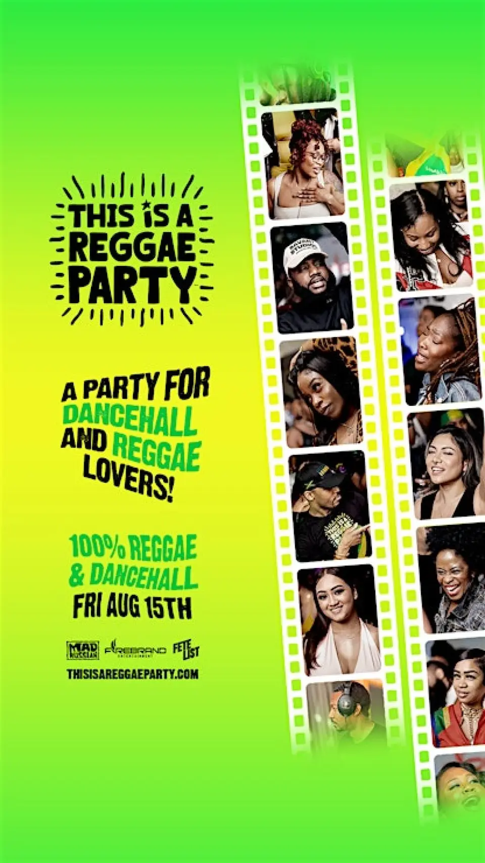 This is a REGGAE Party - NYC August flyer or graphic.