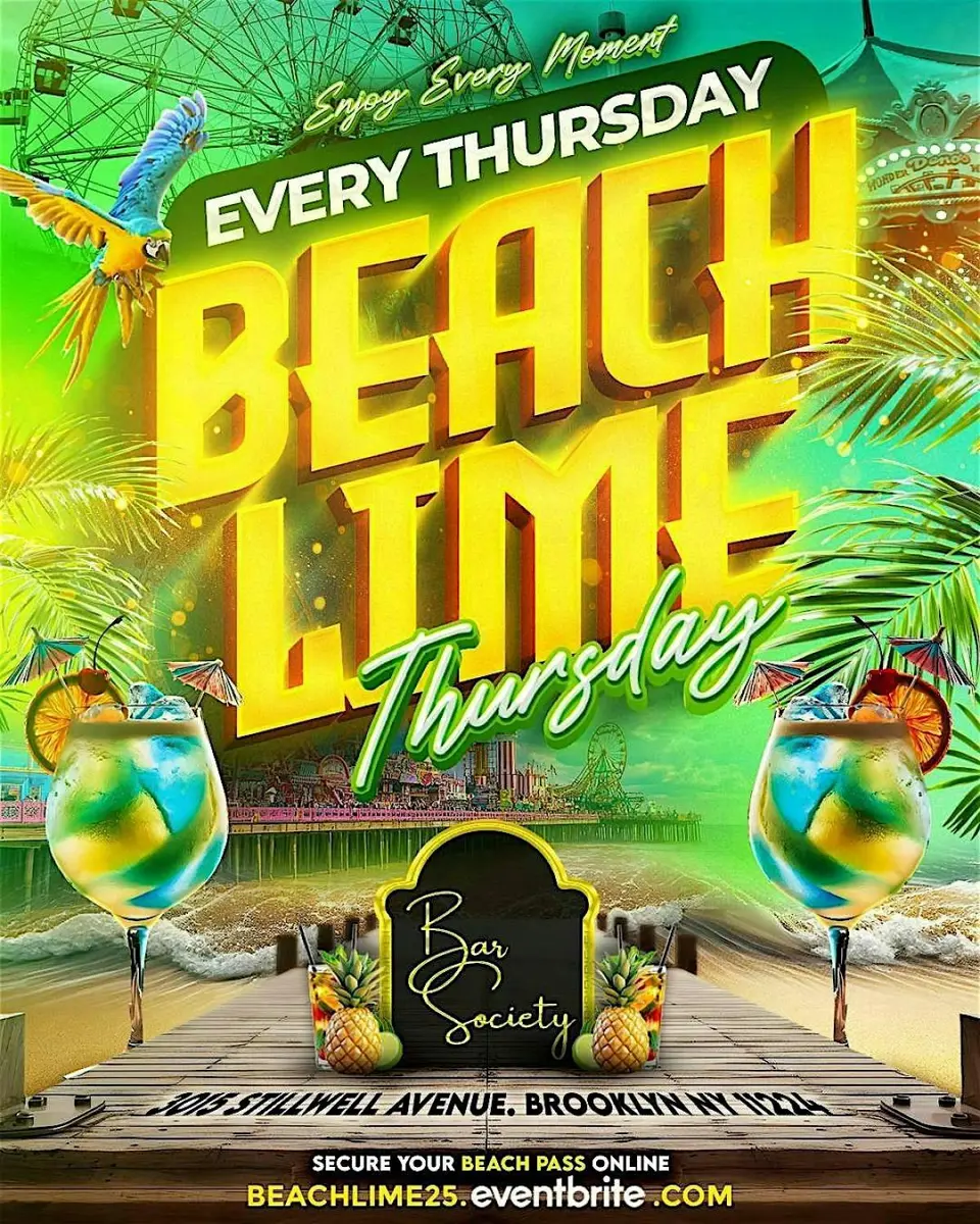 Beach Lime Thursday flyer or graphic.