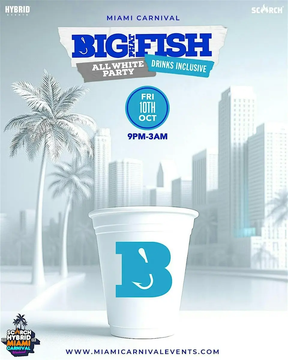 Big Phat Fish All White flyer or graphic.