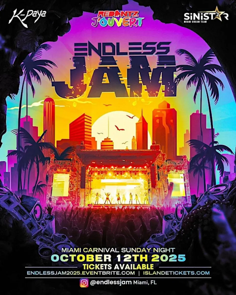 Endless Jam - Miami Carnival Sunday flyer or graphic.