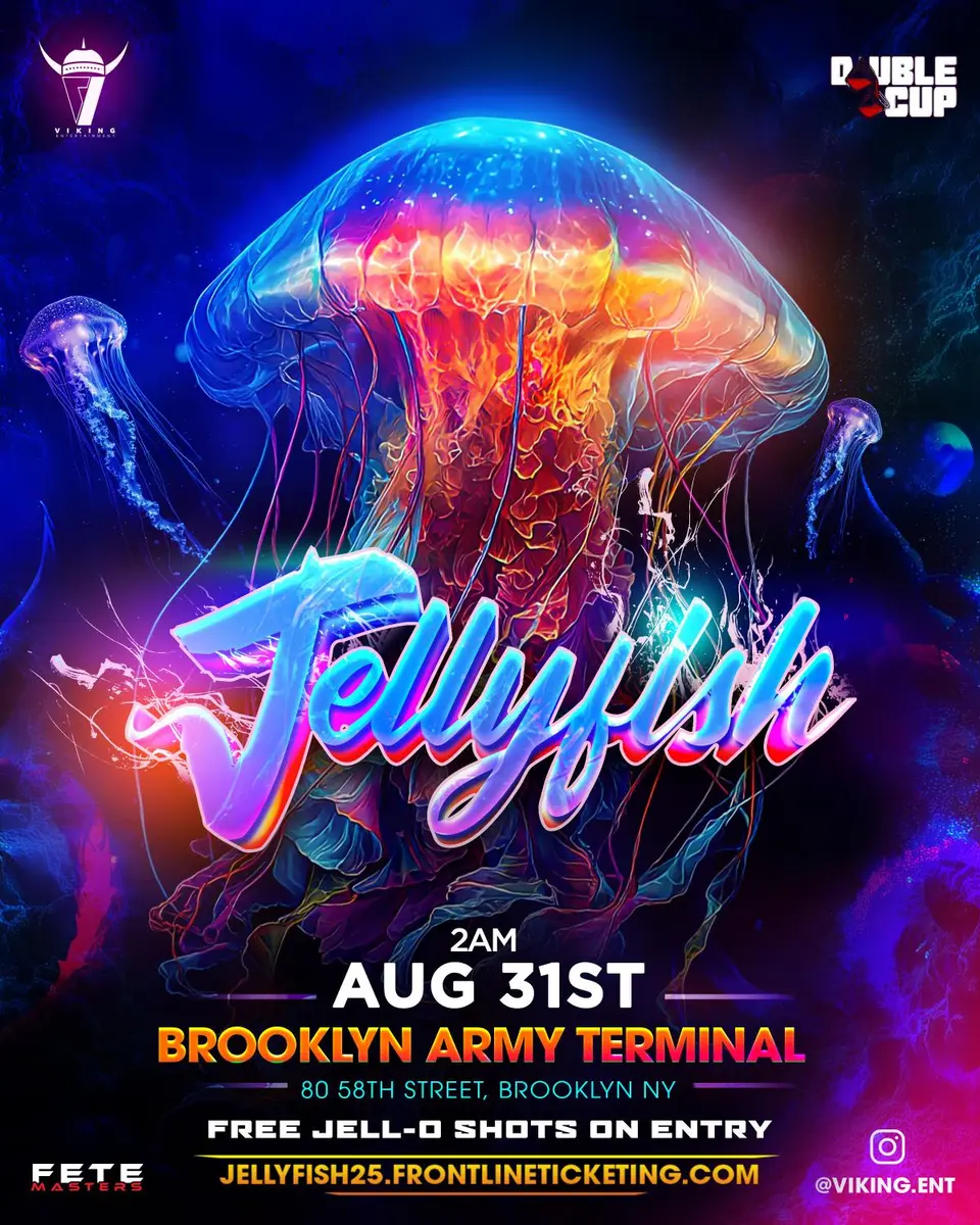 Jellyfish flyer or graphic.