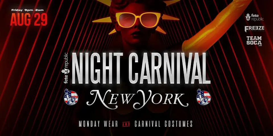 Night Carnival New York flyer or graphic.