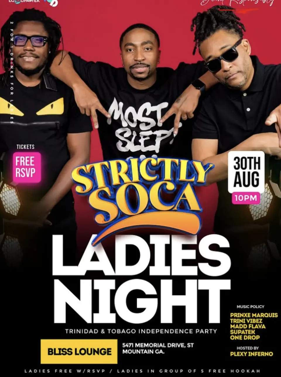 Strictly Soca " Ladies Night Out " flyer or graphic.