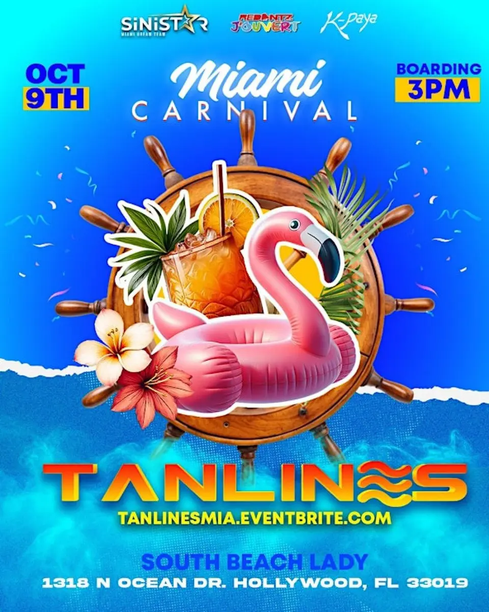 Tanlines Boatride flyer or graphic.