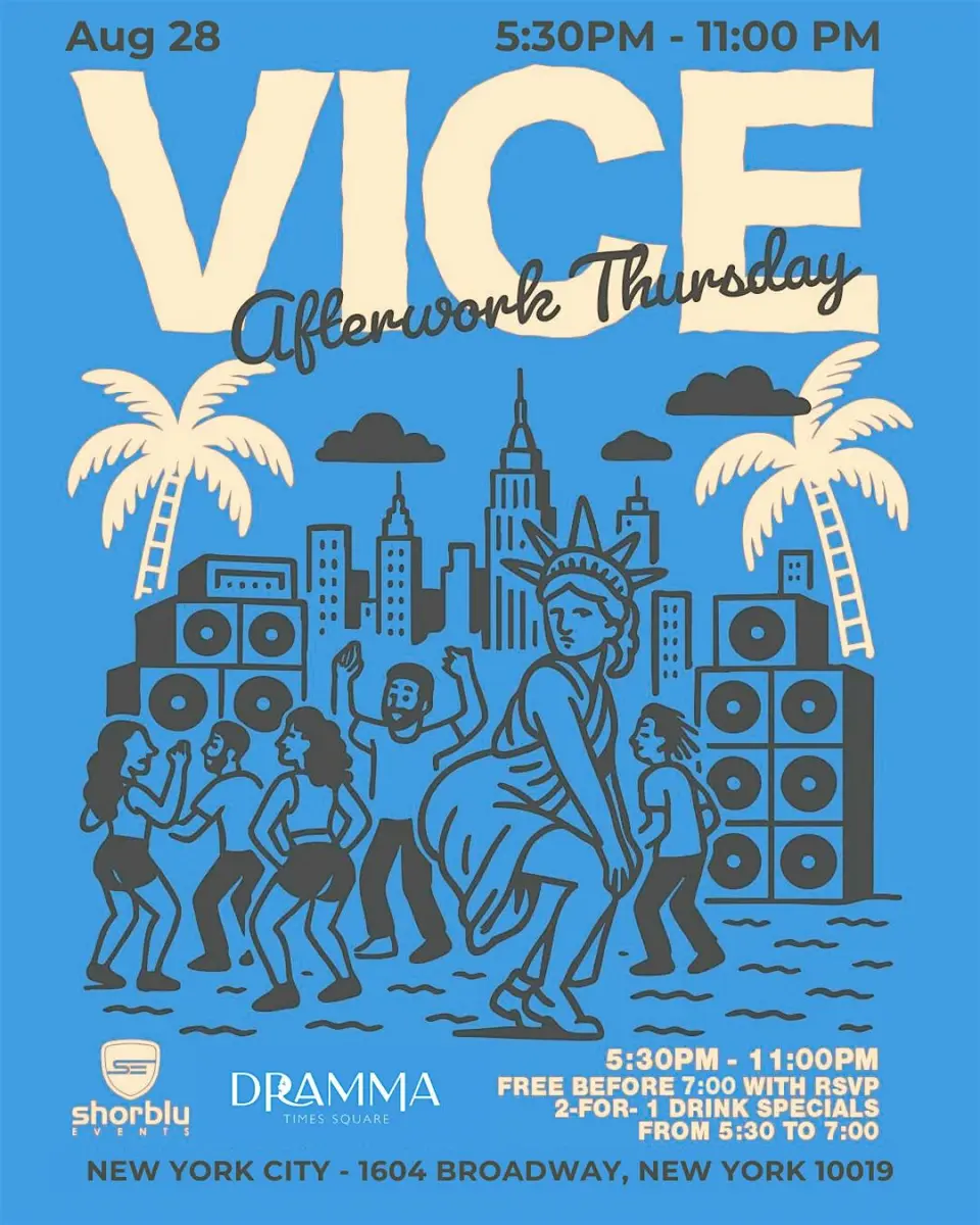 Vice After Work Thursday flyer or graphic.