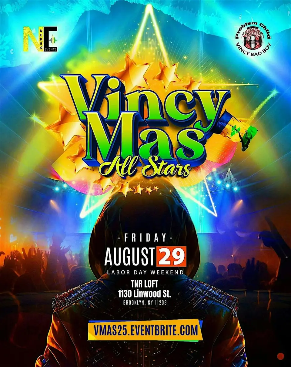Vincy Mas All Stars flyer or graphic.