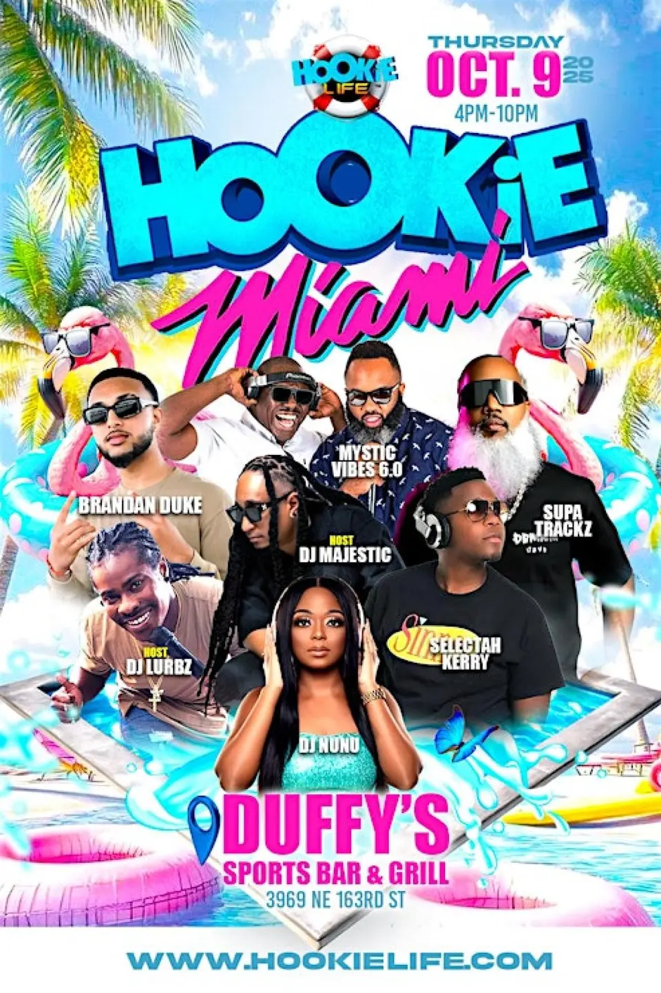Hookie Miami flyer or graphic.