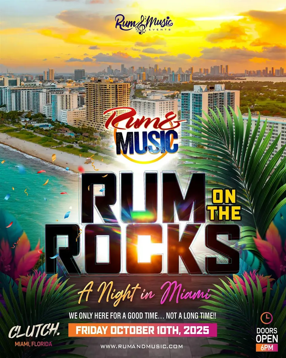 Rum On The Rocks flyer or graphic.