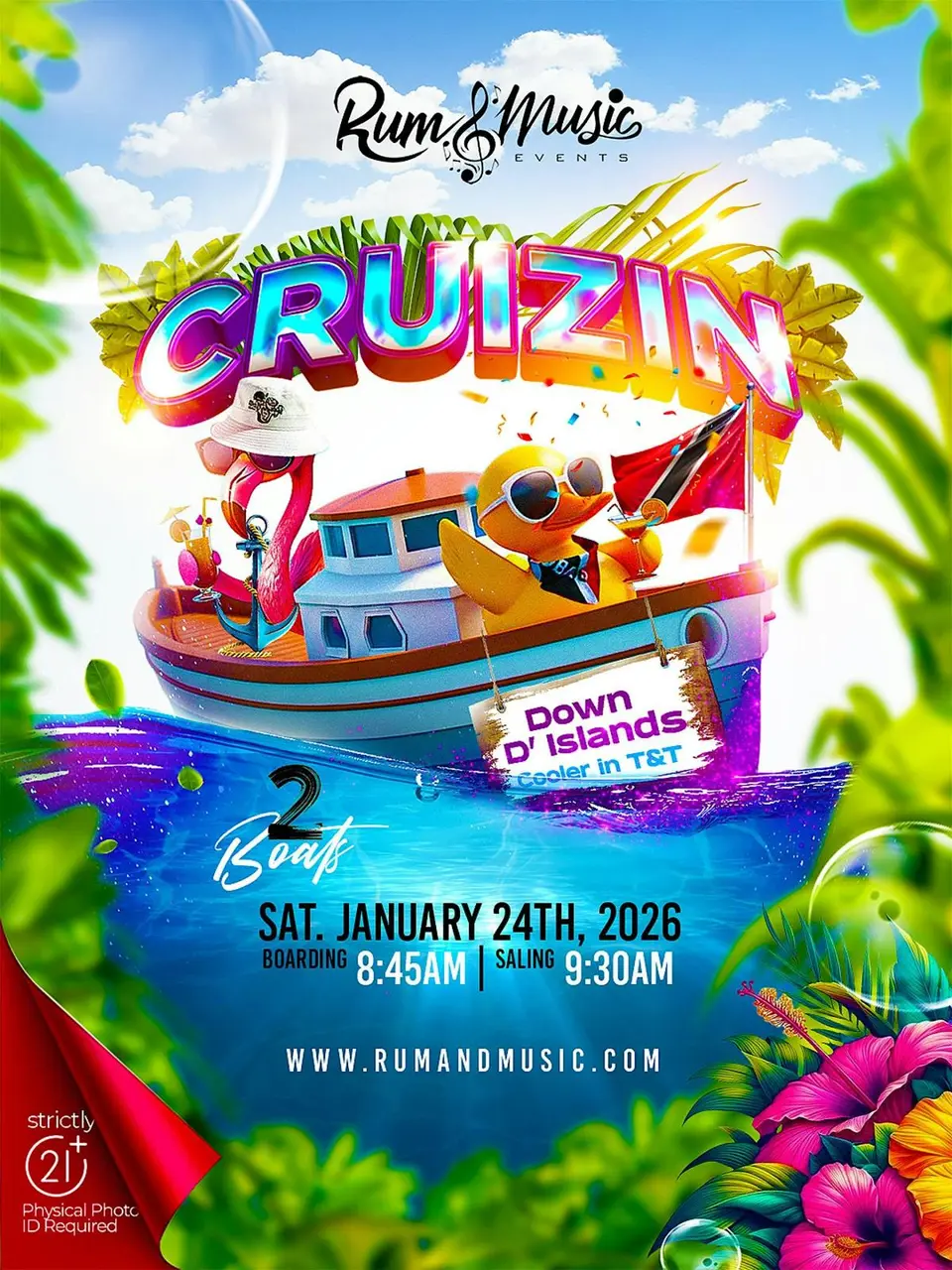 "CRUIZIN" Down D Islands flyer or graphic.
