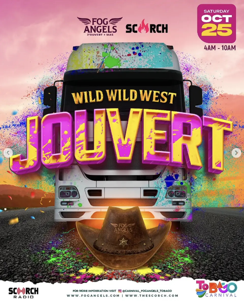 Fog Angels Jouvert flyer or graphic.