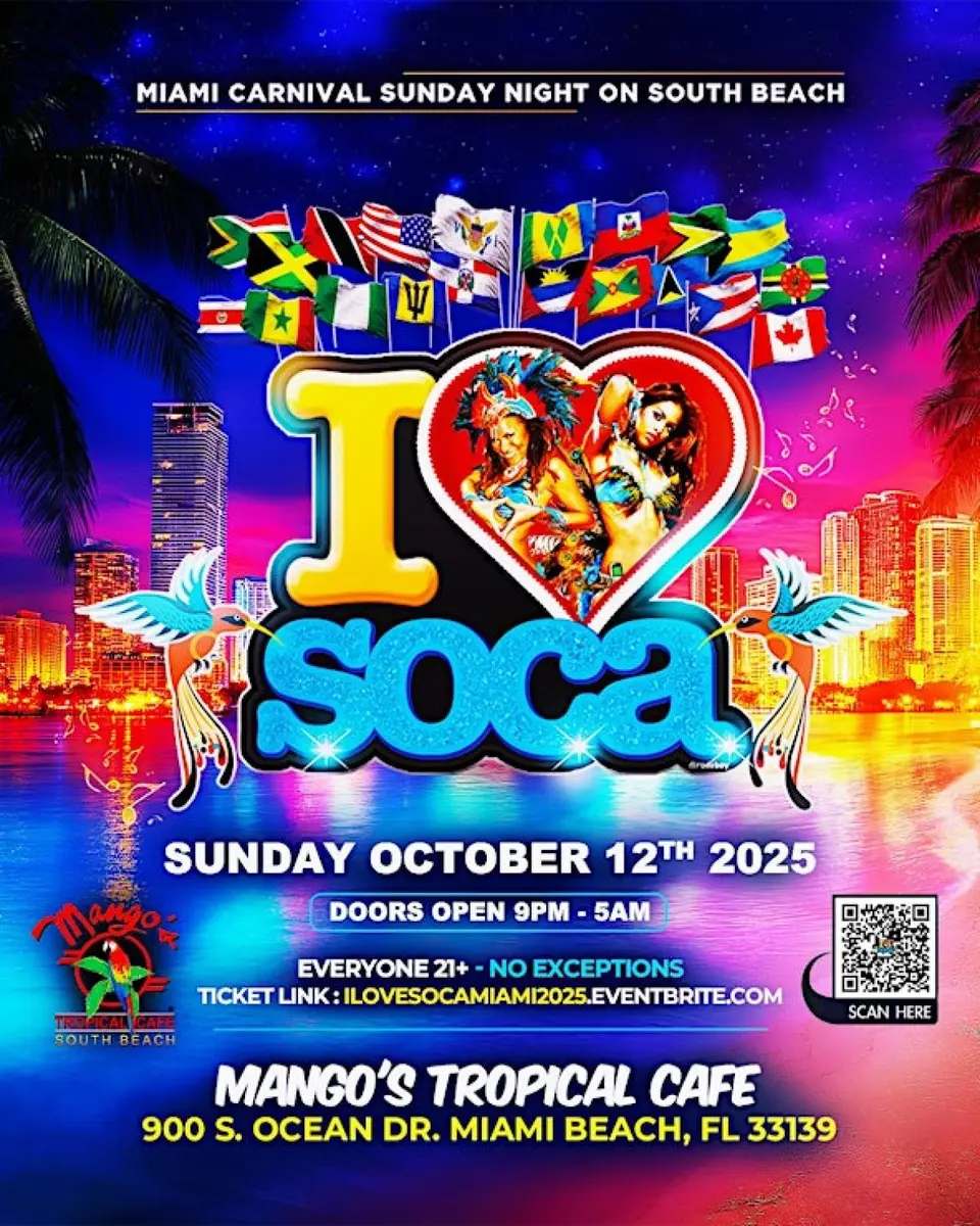 I Love Soca flyer or graphic.