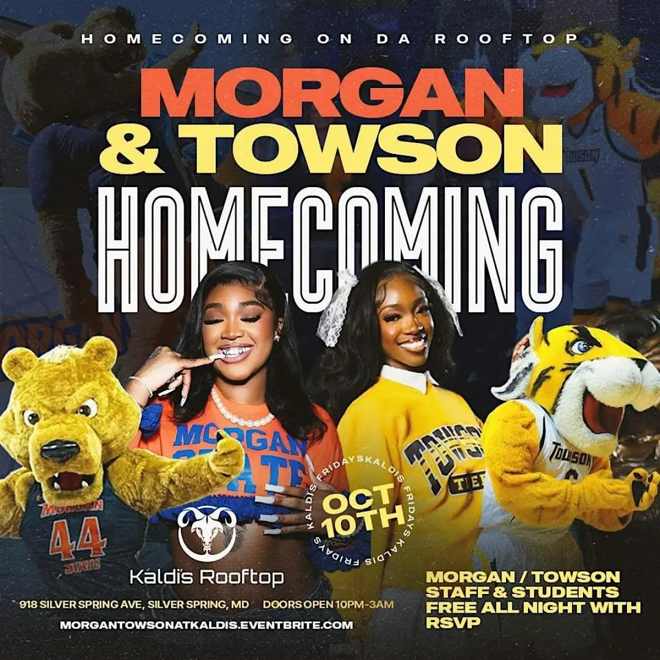 Morgan/Towson Homecoming flyer or graphic.