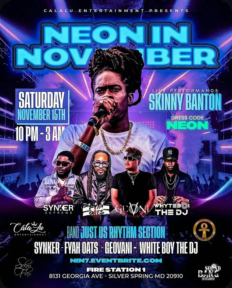 Neon In November flyer or graphic.