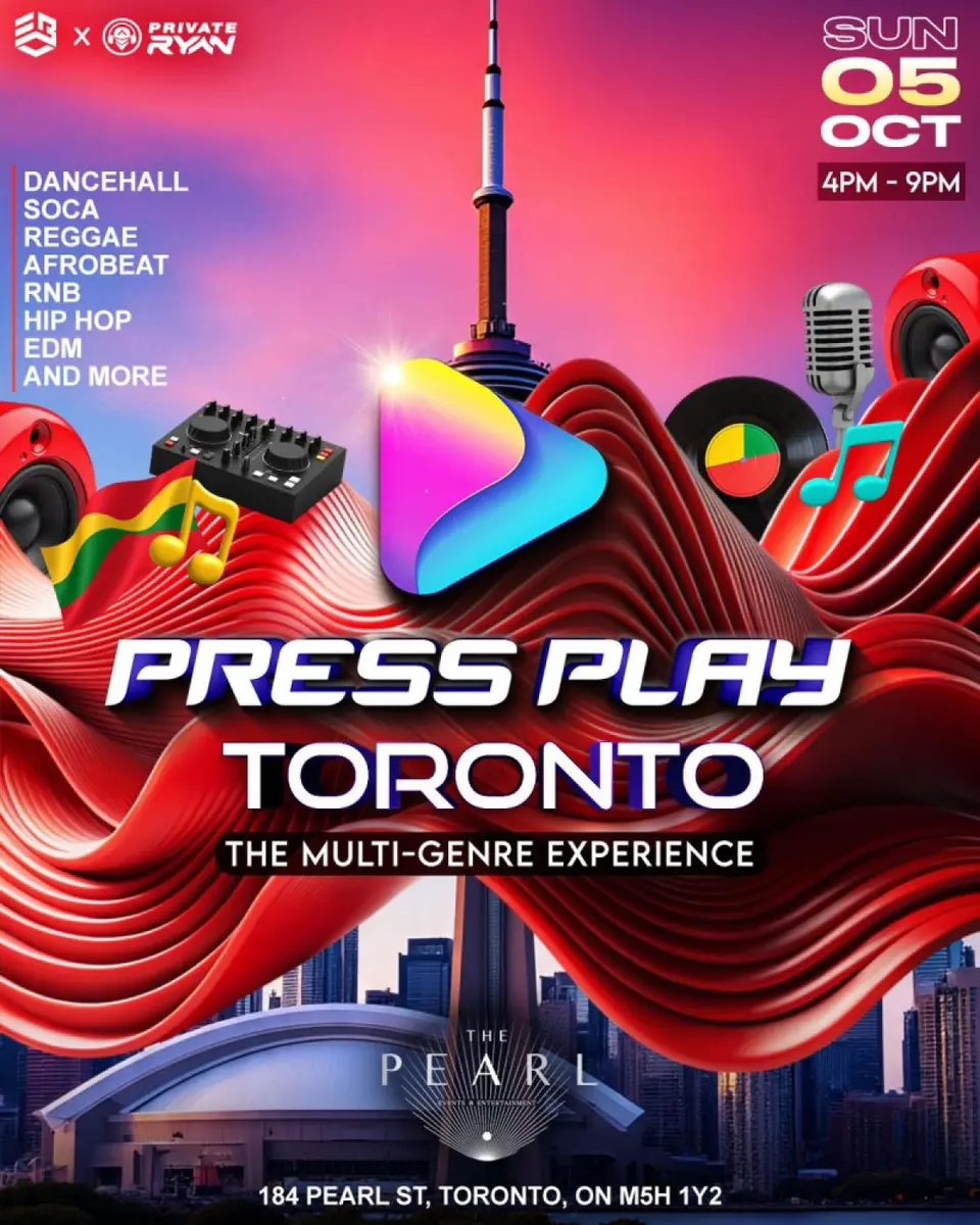 Press Play flyer or graphic.