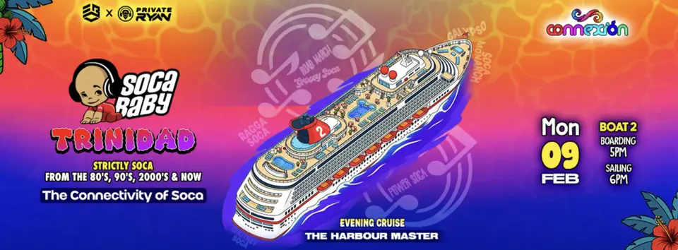 Soca Baby Trinidad 'Evening Sail' flyer or graphic.