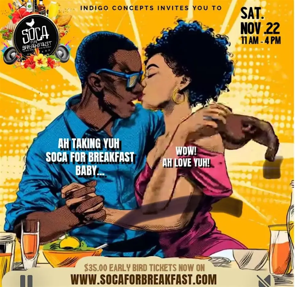 SOCA FOR BREAKFAST -  Pre Holidays Soca Session flyer or graphic.