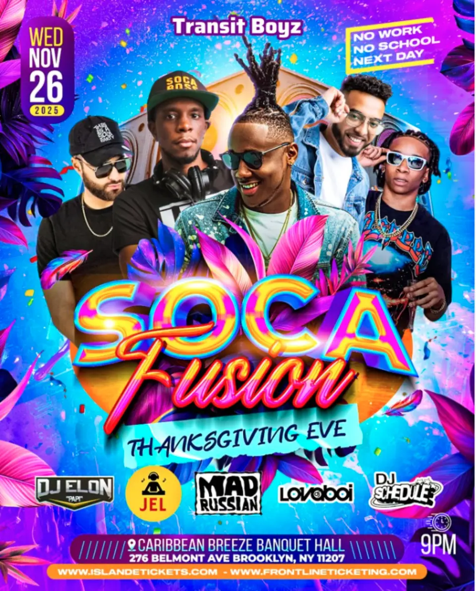 Soca Fusion flyer or graphic.
