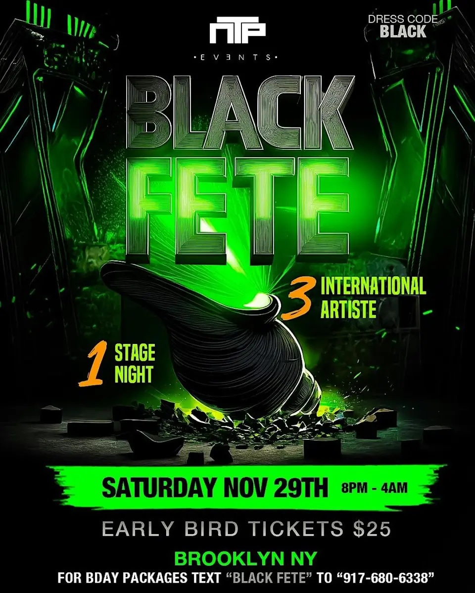 Black Fete flyer or graphic.