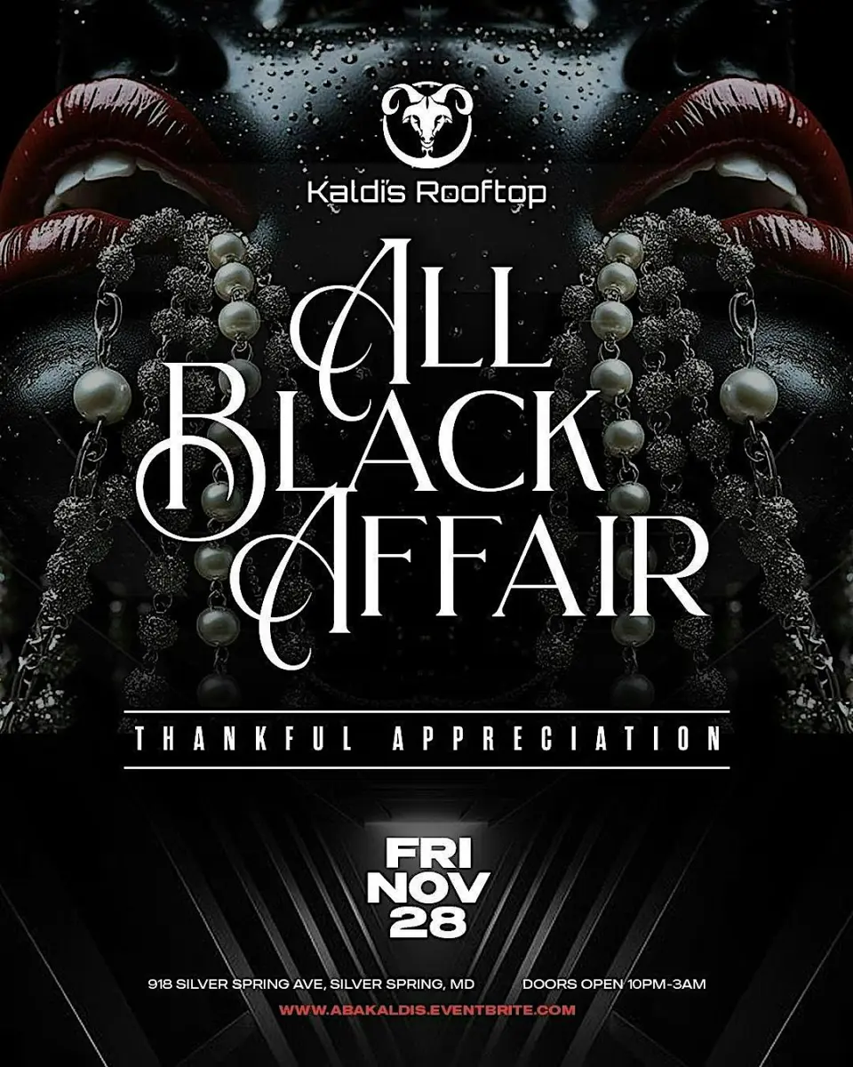 Black Friday All Black Affair flyer or graphic.