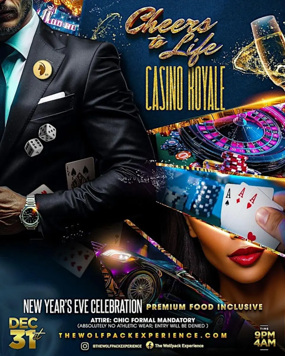 Cheers to Life 2026: Casino Royale Style flyer or graphic.