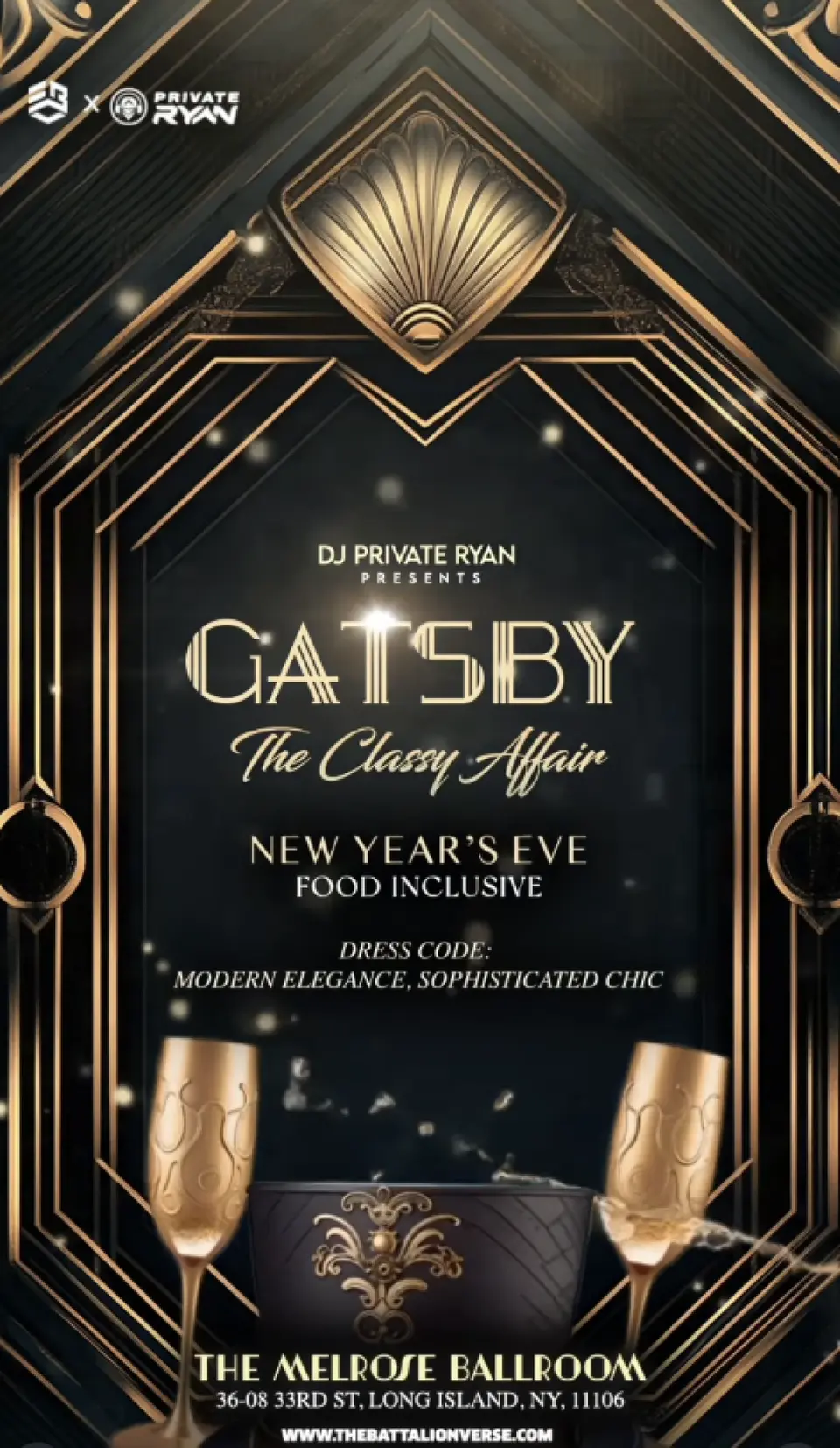 Gatsby flyer or graphic.