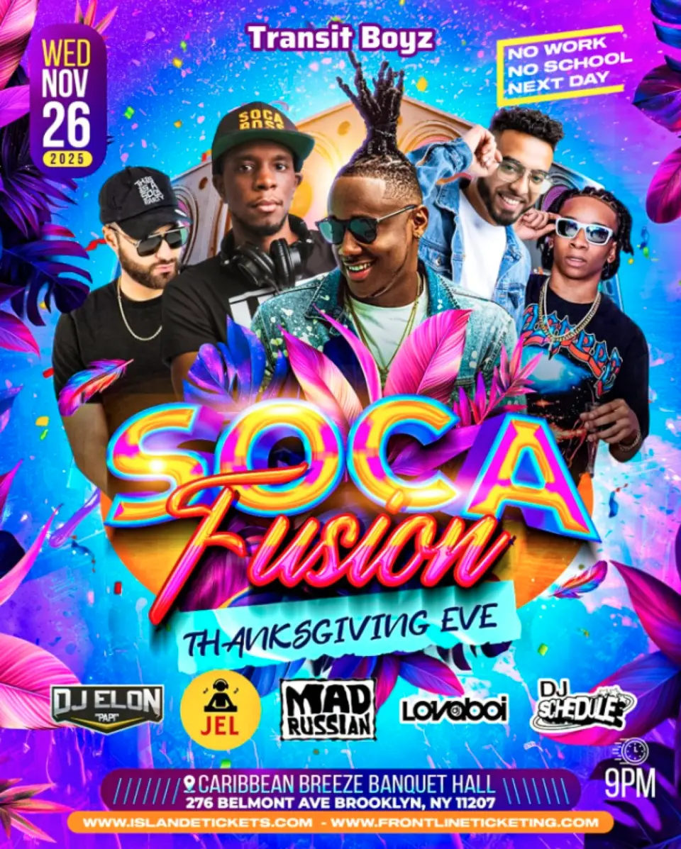 Soca Fusion flyer or graphic.
