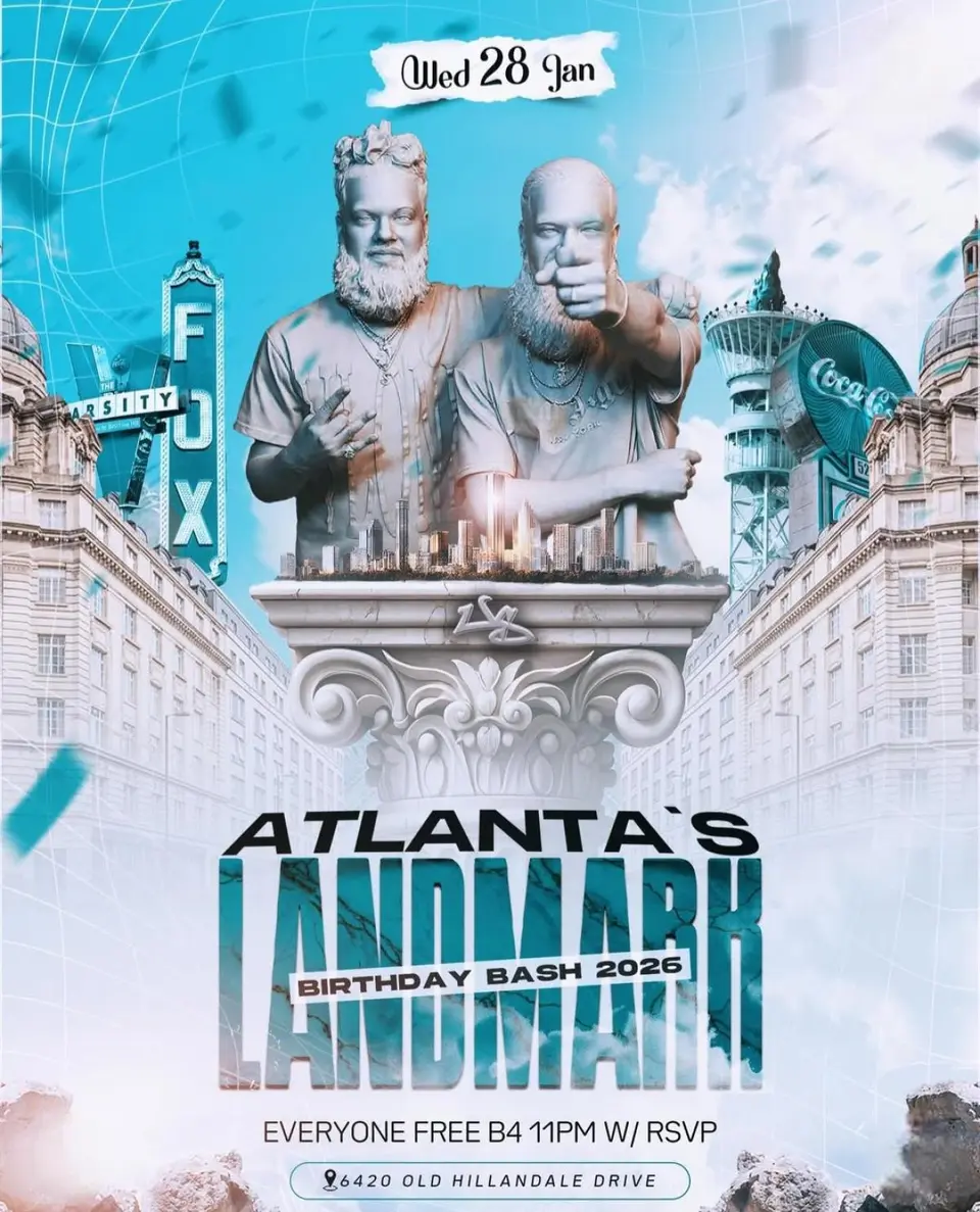 Atlanta's Landmark Bday Bash flyer or graphic.