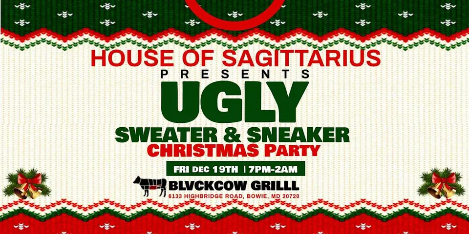 Ugly Sweater & Sneaker flyer or graphic.