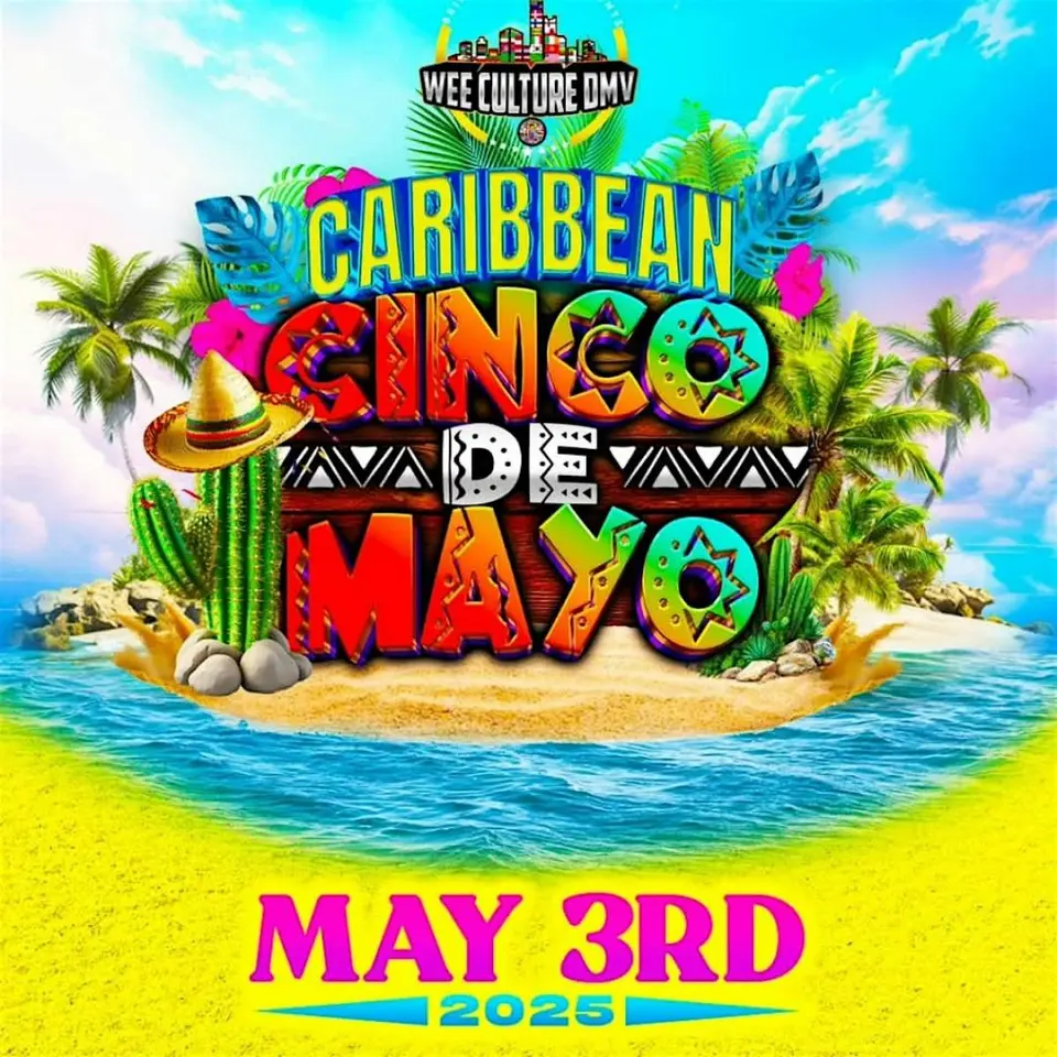 Afro Caribbean Cinco de Mayo flyer or graphic.