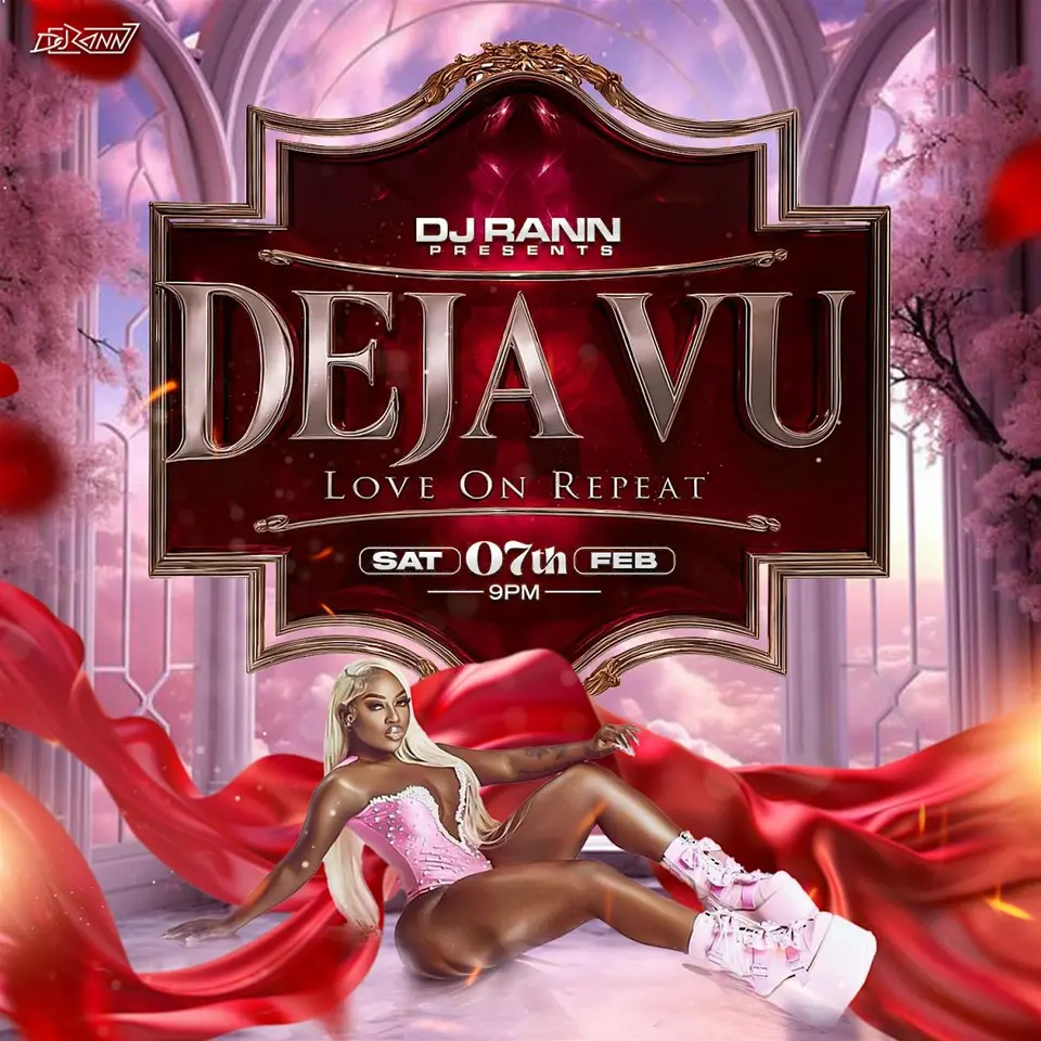 Deja Vu: Love on Repeat flyer or graphic.