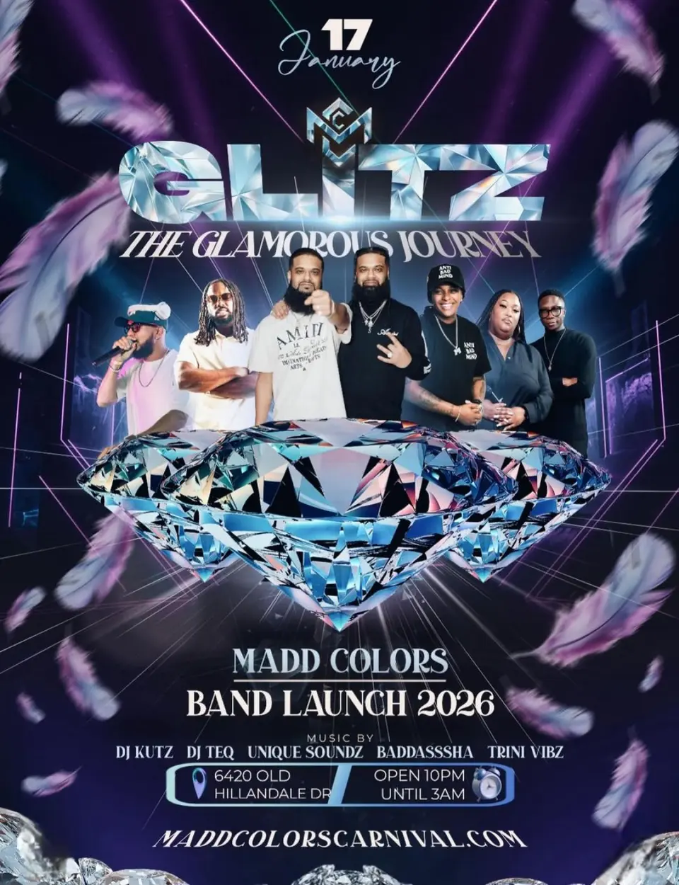Glitz Madd Colors Band Launch 2026 flyer or graphic.