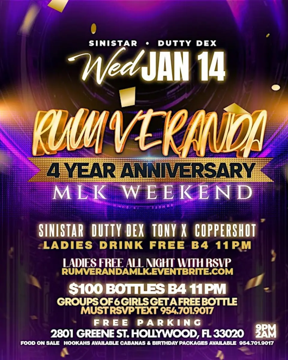 Rum Veranda flyer or graphic.