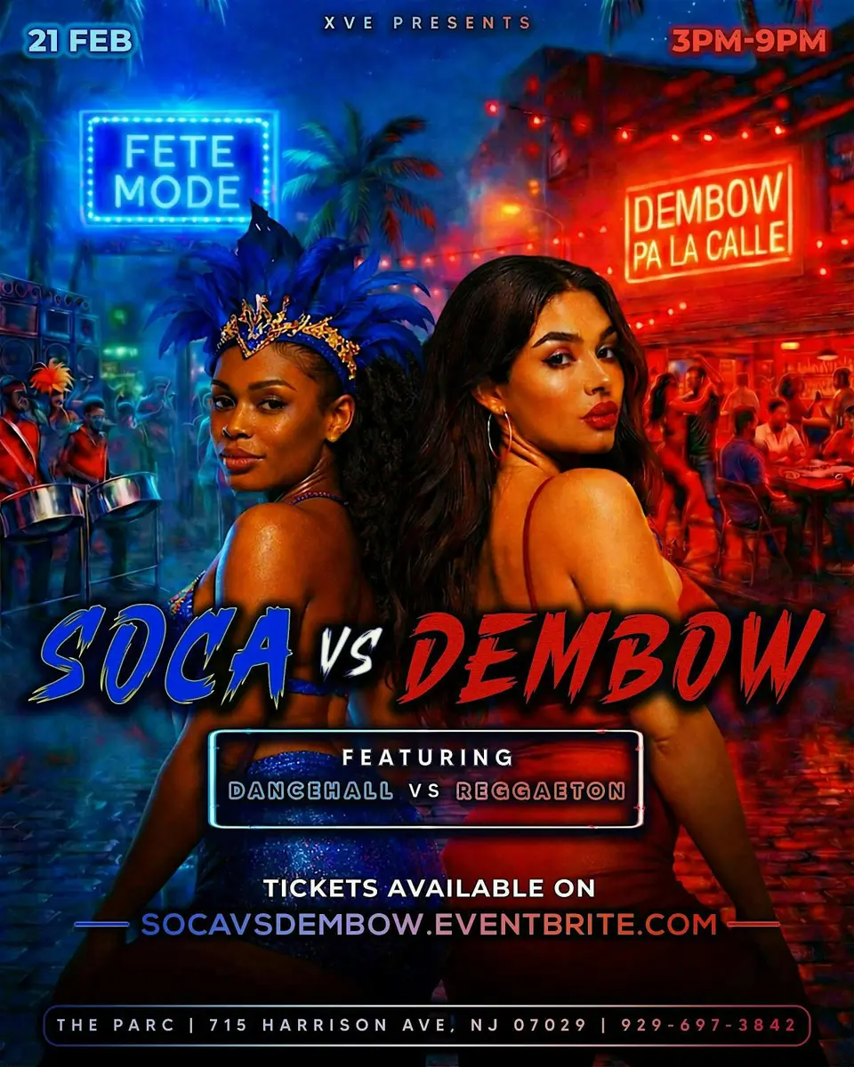 Soca vs Dembow flyer or graphic.