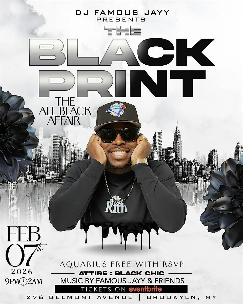 The Black Print All Black Affair flyer or graphic.