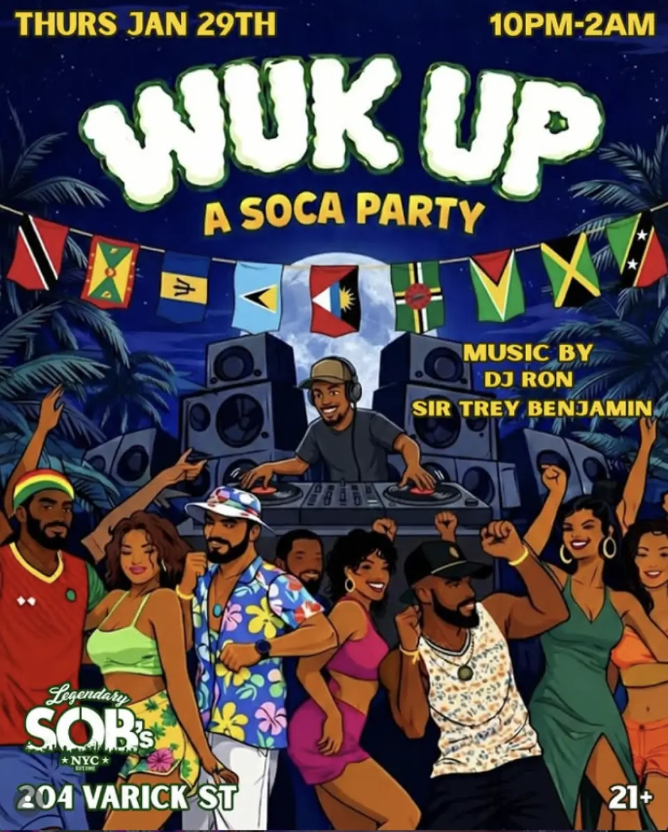 Wuk Up: A Soca Party flyer or graphic.
