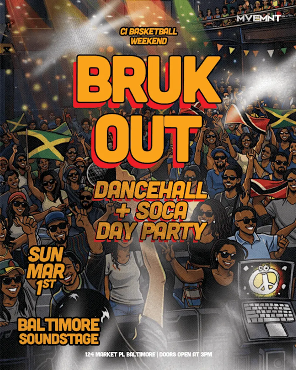 Bruk Out: Dancehall + Soca Day Party flyer or graphic.