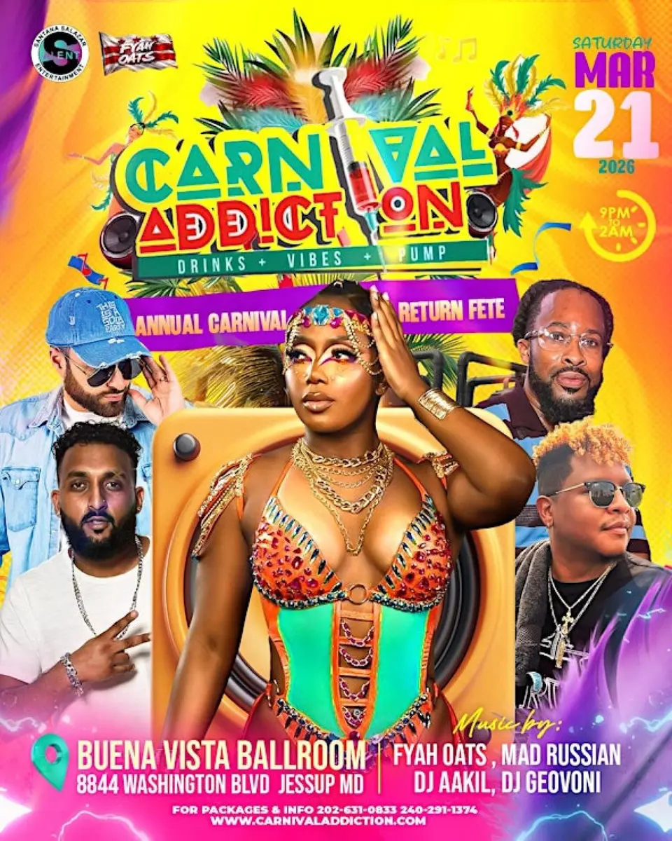 Carnival Addiction flyer or graphic.
