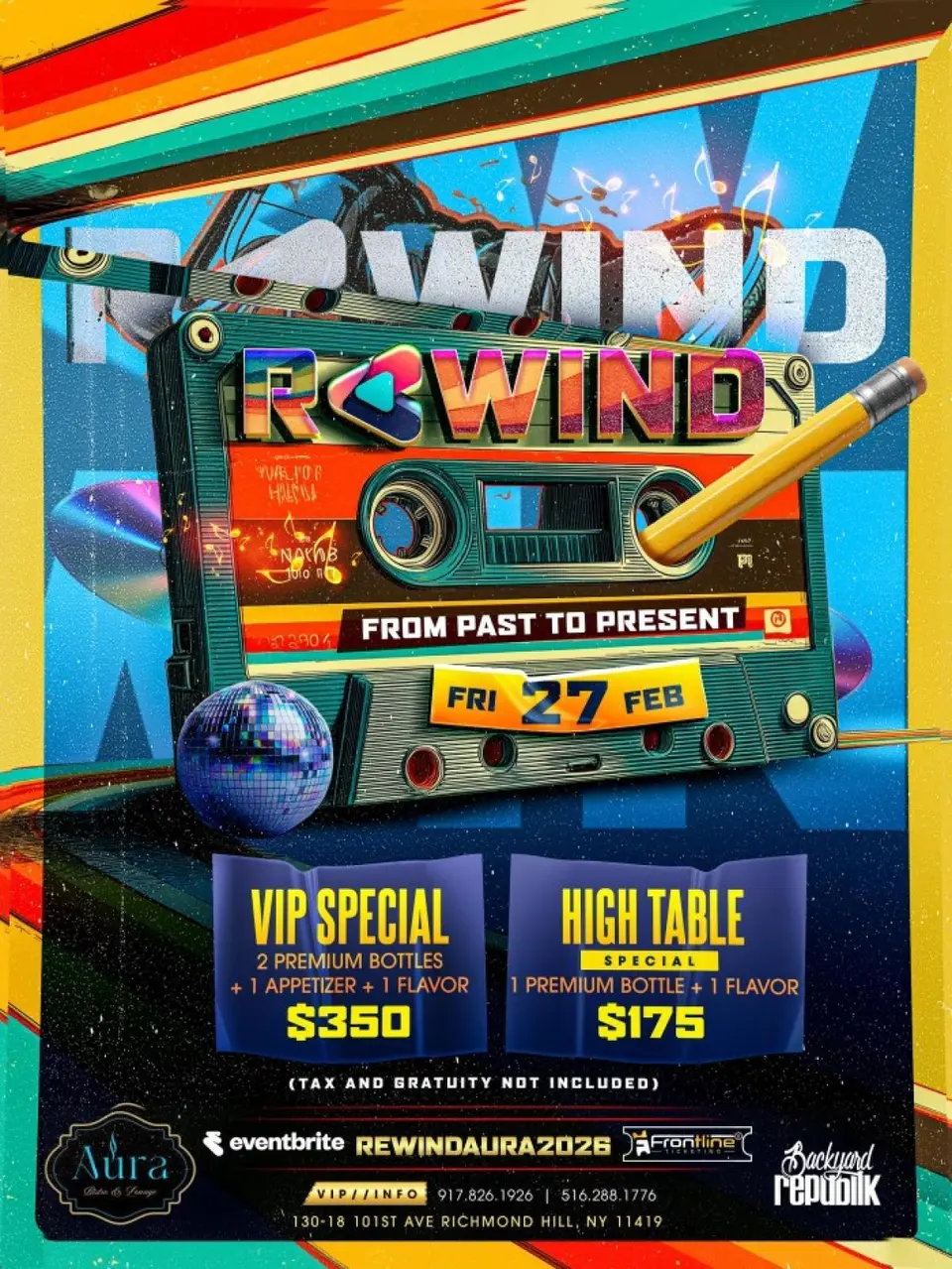 Rewind flyer or graphic.