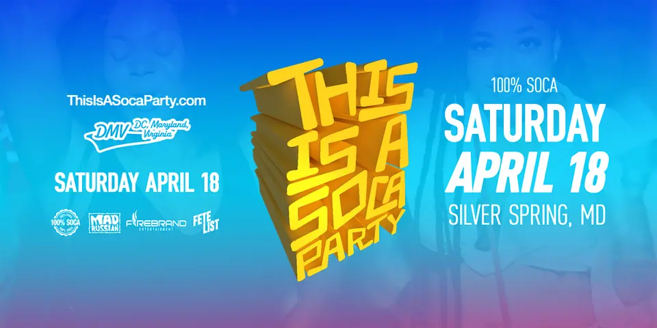 This is a SOCA Party - DMV  flyer or graphic.